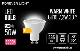 Żarówka LED GU10 38 7.2W 585lm 3000K klasa F Forever Light