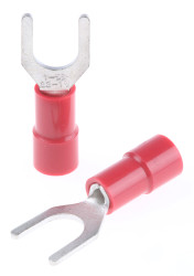 Konektor zaciskowy płaski Izolowane, M5, Czerwony 16AWG 1.5mm² 22AWG 0.5mm² RS PRO