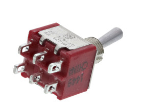 Przełącznik Wł.-wł.-(wł.) średnica wycięcia 6.35mm DPDT TE Connectivity Montaż panelowy długość przełącznika 12.19mm