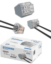 Szybkozłączka instalacyjna do przewodów sztywnych maks. 2.5mm² 8-przew. EDO208 50 szt.