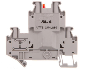 Złączka szynowa elementów kontrolnych 2-piętrowa 4-przewodowa 2,5mm2 szara UTTB 2,5-LA 60 R 3046702 /50szt./