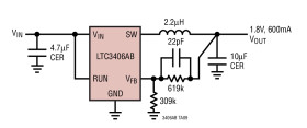 1.5MHz, 600mA Synchronous Step-Down Regulator in ThinSOT