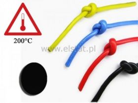 Kabel silikonowy - czarny; cynowana miedź 0,08mm2