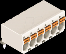 1-Leiter-THT-Federleiste, abgewinkelt, 2-polig, bis 2,5 mm²