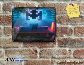 80's Looking Atari 2600 Setup - Metal Sign