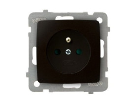 KARO Gniazdo pojedyncze z uziemieniem z przesłonami IP-20 zaciski gwintowe czekoladowy metalik GP-1SZP/m/40 OSPEL