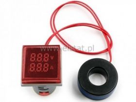 Woltomierz amperomierz 500VAC/100A czerwony; 30x30