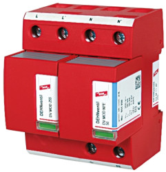 Ochronnik przeciwprzepięciowy modularny 255 V AC na szynę DIN Dehn Ogranicznik przepięć odgromowych 50kA