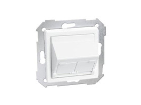 SIMON 82 Pokrywa gniazda RJ45x2 skośna biała 82579-30 KONTAKT SIMON