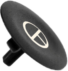 Cap, marked with a white T, for pushbutton, ZBA345