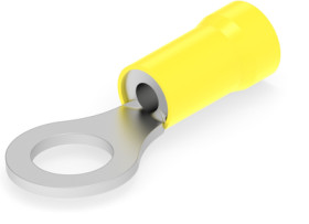 Insulated ring cable lug, 1.04-2.62 mm², AWG 16 to 14, 8.33 mm, M8, yellow, 34810