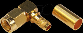 100024656 R-SMA angled connector for RG-58C/U soldered/crimp