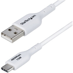StarTech.com USB2AC1MNCWHE 3ft (1m) USB-A to USB-C Charging Cable, Charge & Syn