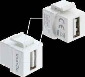 91080 Keystone module USB 2.0 (type A) socket > socket, white