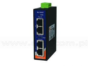 INJ-102GT, Injector przemysłowy PoE, DIN, 2x10/1000 RJ-45 PoE + 2x10/1000 RJ-45