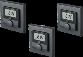 3X 159820A0 Wall-mounted thermostat with humidity sensor, anthracite, 3 piec