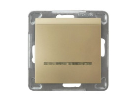 IMPRESJA Wyłącznik hotelowy z podświetleniem pomarańczowym złoty metalik ŁP-15YS/m/28 OSPEL