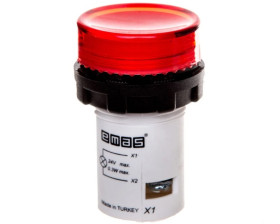 Lampka sygnalizacyjna MB z LED, monoblok, 24V AC/DC, płaski klosz, czerwona T0-MBSD024K