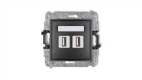 Mini Gniazdo Podwójne 2Xusb-Aa 3.0 Grafitowe 11Mgusb-6