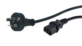 Przewód Zasilający Australia Ac-Aus Iec C13 - Posac-C13as/Nzs18 Czarny 1.8M