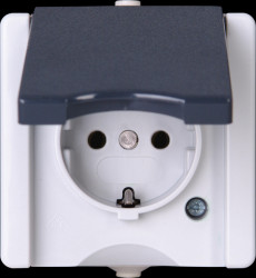 947456005 proAQA - Earthed contact outlet, hinged cover, grey