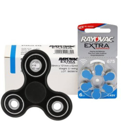 120 x baterie do aparatów słuchowych Rayovac Extra Advanced 675 MF + spinner Get BE