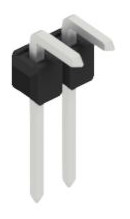 Pin header, 2 pole, pitch 2.54 mm, angled, black, 10052959