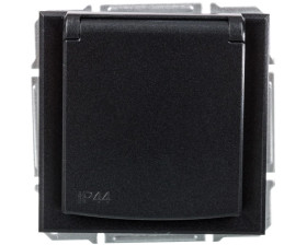 ASFORA Gniazdo 2P+PE IP44 do systemu ramkowego antracyt EPH2800671