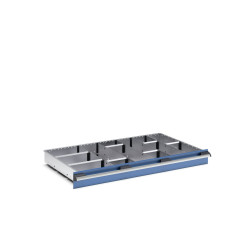 Zestaw przegródek Ściana działowa Srebrny Blacha stalowa for use with Szuflady, Dimensions1050 X 650 X 100mm Bott