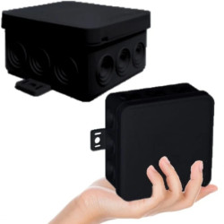 VIPLAST Puszka V7 Bryzgoszczelna Czarna IP54