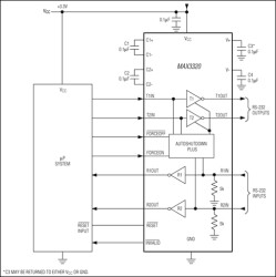 3V to 5.5V, Up to 250kbps True RS-232 Transceiver with 4µA AutoShutdown Plus and Power On Reset