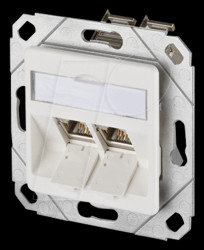 1309121102-E E-DAT modul 2 port UPk Cat.6A pure white RAL9010
