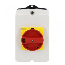 Rozłącznik izolacyjny 3P 25A w obudowie z tworzywa pokrętło żółto/czerwone GAZ025