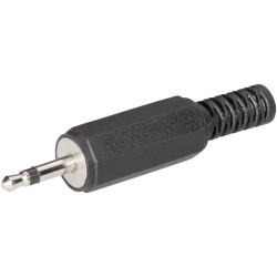 TruComponents 202708 2.5 mm audio jack Plug, straight,Pins:2 Mono Black