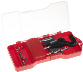 Zestaw do naprawiania gwintów zakres: 1/4-28 Recoil Wkładki UNF 1/4 cala (x15); narzędzie rozłączane magnetyczne;