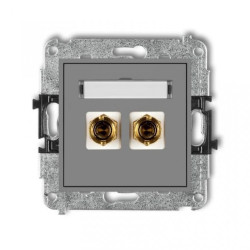 MINI Gniazdo głośnikowe pojedyncze (typu banan - czerwony i czarny pozłacany 4 mm2 do lutowania) szary mat 27MGG-3