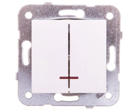 Karre Łącznik Świecznikowy 2-Grupowy Podświetlany, Kolor Biały / 90963650