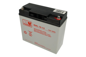 Akumulator; kwasowy bezobsługowy AGM; MWL 18-12; 12V; 18Ah; 181x77x167mm; śruba M5; MW POWER; 5,5kg; 10÷12 lat