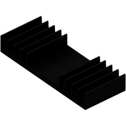 Extruded heatsink, (L x W x H) 37.5 x 94 x 14.5 mm, 4.75 to 2.8 K/W, black anodized, SK 19 37,5 SA