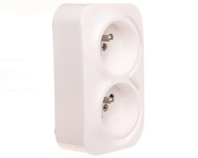 FORIX Gniazdo podwójne z/u 16A białe 782419