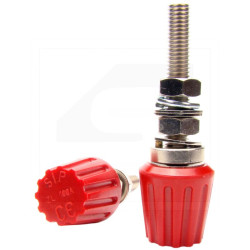 Zacisk laboratoryjny ZL100 SIP 8mm bakielit 100A/500V czerwony