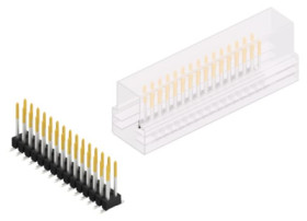 Pin header, 30 pole, pitch 2.54 mm, angled, black, 10049927