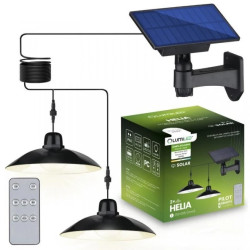 2x Lampa Solarna LED HELIA Żyrandol Wisząca Ogrodowa Sufitowa Czujnik Pilot Panel LUMILED