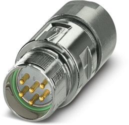Plug, 6 pole, solder connection, standard/ONECLICK quick locking system, straight, 1467181
