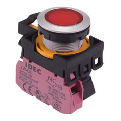 CW4L-M1E01Q4R Red 24V illuminated Metallic Momentary Push Button Switch 1NC IP65 IDEC