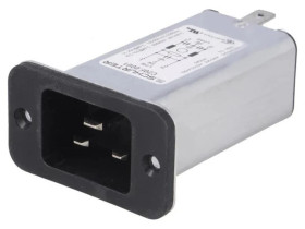 Złącze zasilające AC gniazdo męskie 20A 250VAC IEC 60320 C20F.0001