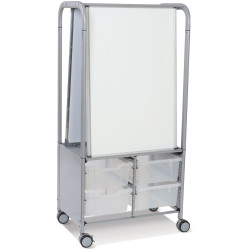 MakerHub Trolley With 2 Magnetic Boards &amp; Translucent Gratnells Trays