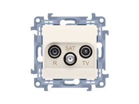 SIMON 10 Gniazdo antenowe RTV-SAT końcowe pojedyncze tłum.SAT -8dB TV-10dB R-12dB kremowe CASK.01/41 KONTAKT SIMON