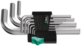 950/9 Hex-Plus 5 Zestaw kluczy trzpieniowych krótkich, chromowanych, metrycznych, 9 części, WERA 05021406001