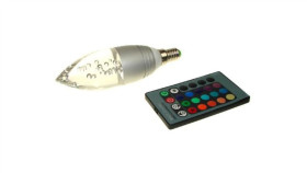 Żarówka Led Offa E14 3W Rgb Z Pilotem Srebrna